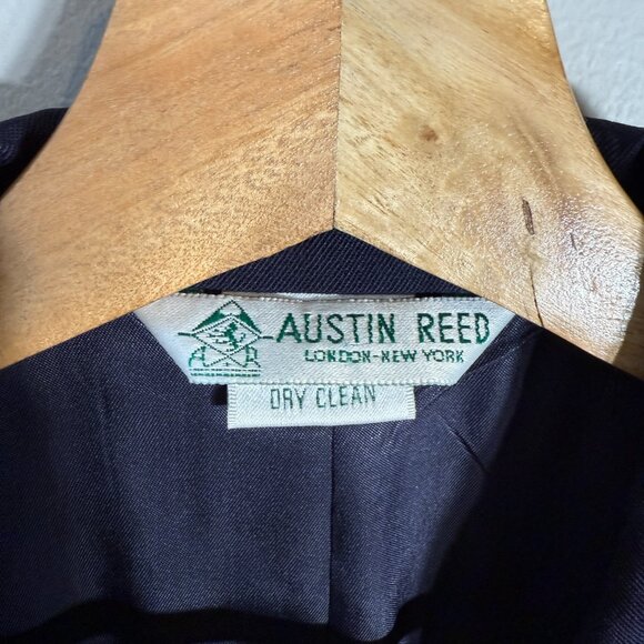 Vintage Austin Reed Wool Blazer Jacket Women's 12 Blue Formal Career Interview - Picture 6 of 12